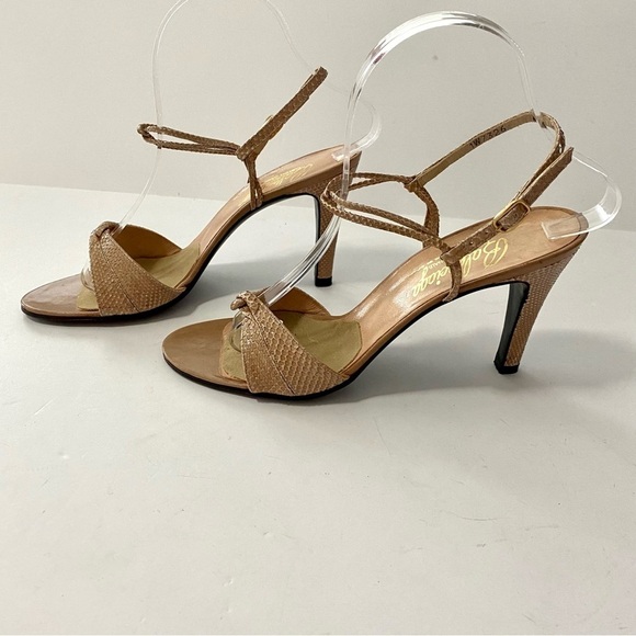 BALENCIAGA Custom Originals Tan Ankle Strap Open-toe Heels Sandals Size 8 AA - Picture 4 of 15